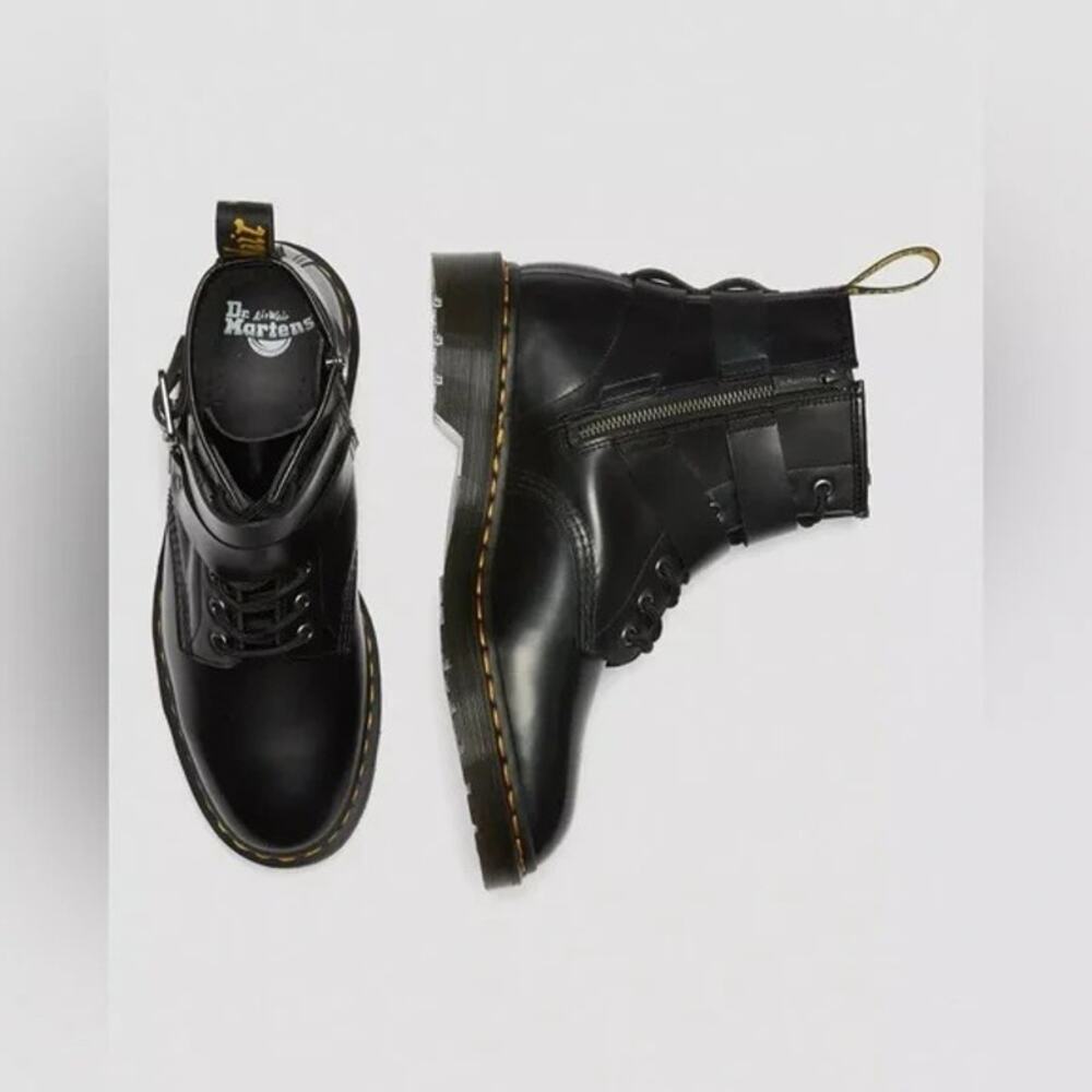 DR. MARTENS Cristofor Leather Harness Lace up Boots Size Men's 5 Ladies 6 - Picture 2 of 13